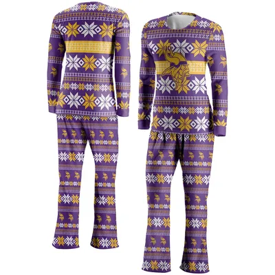 Men's FOCO Purple Minnesota Vikings Team Ugly Pajama Set