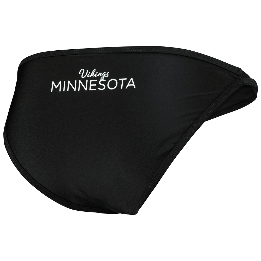 Women's G-III 4Her by Carl Banks Black Minnesota Vikings Hall of Fame Bikini Bottom