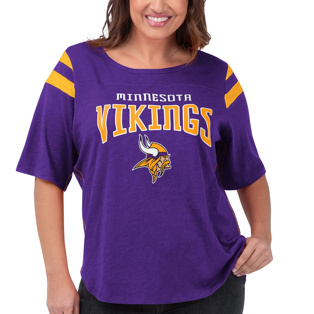 T-shirt de secondeur taille plus G-III 4Her by Carl Banks pour femme des Vikings du Minnesota pourpre