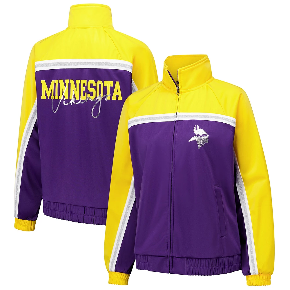 Veste de survêtement d'après-match entièrement zippée G-III 4Her par Carl Banks pour femme, violette, des Minnesota Vikings