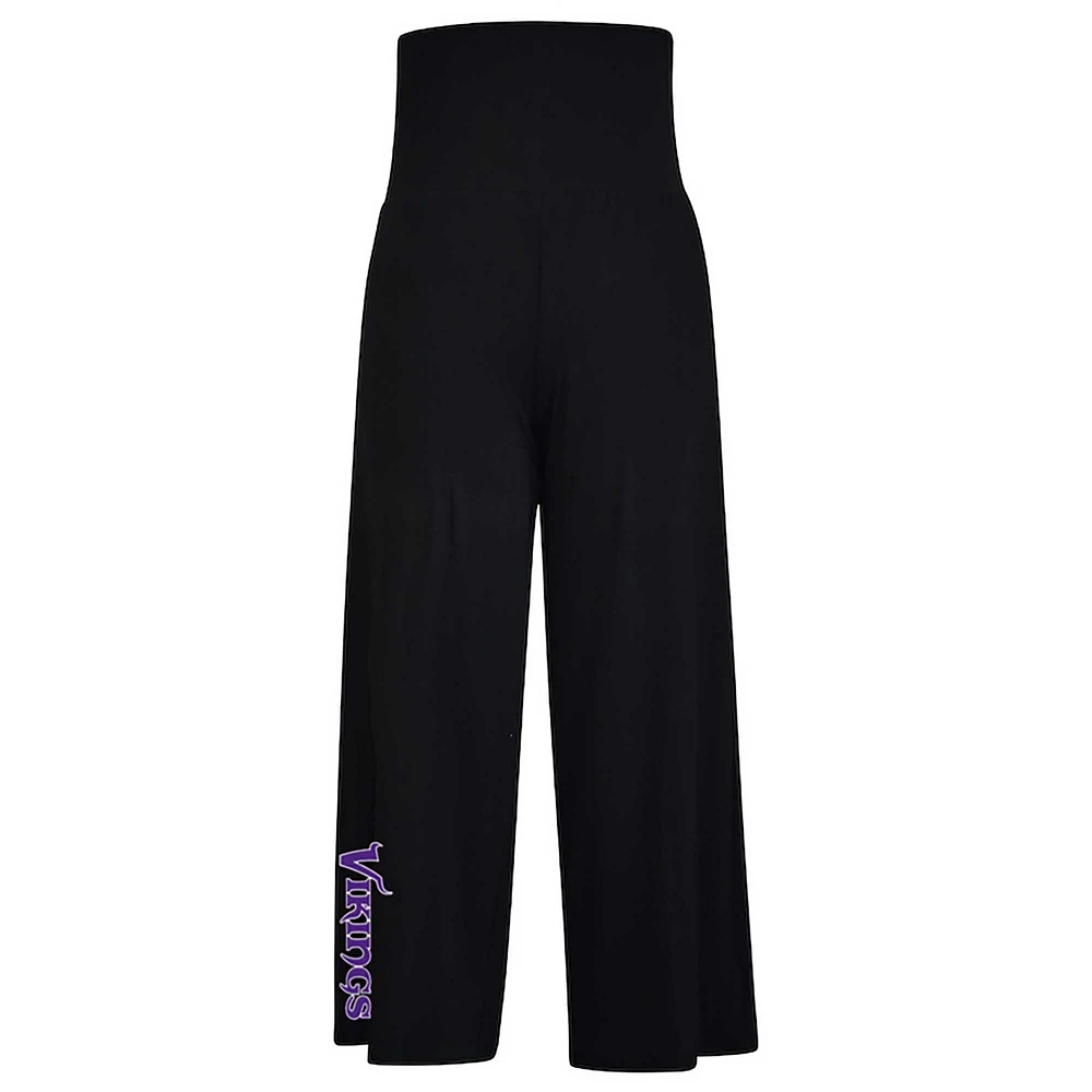 Women's Kiya Tomlin Black Minnesota Vikings Culotte Lounge Pants