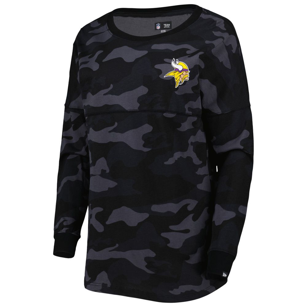 New Era Women's New Era Black Minnesota Vikings Camo Long Sleeve T-Shirt