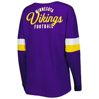 Women's New Era  Purple Minnesota Vikings Athletic Varsity Lightweight Lace-Up Long Sleeve T-Shirt