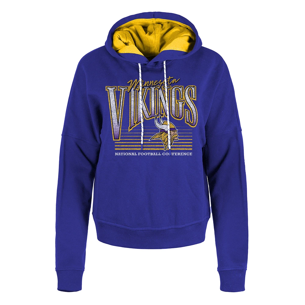 Women's New Era Purple Minnesota Vikings Boxy Pullover Hoodie