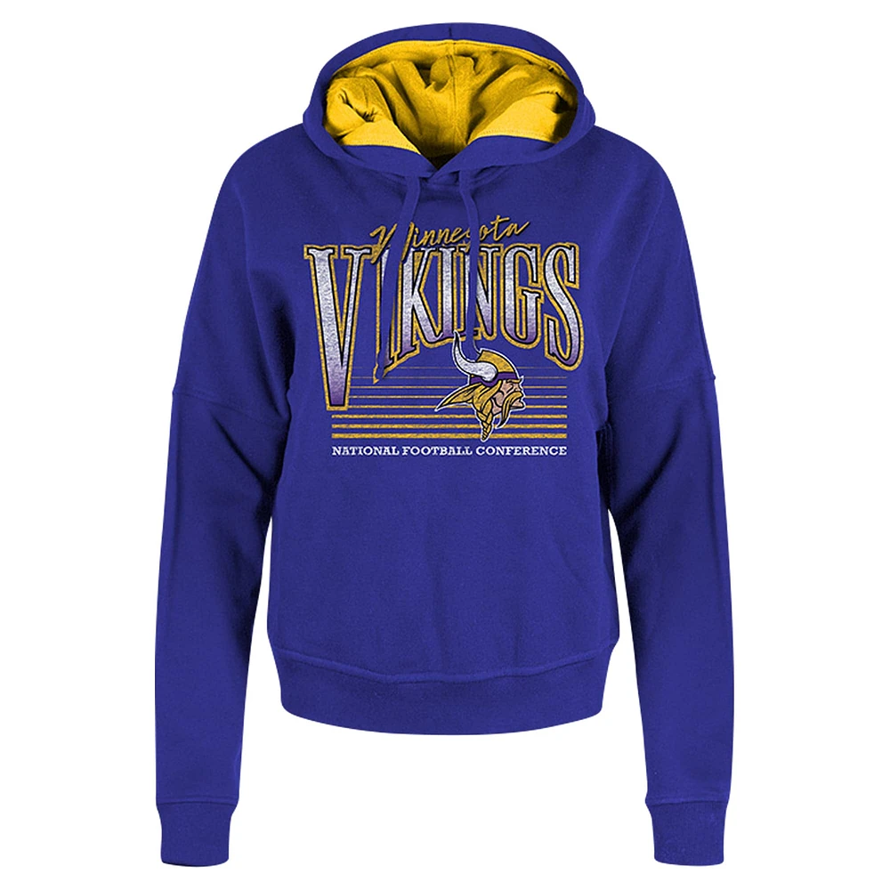 Women's New Era Purple Minnesota Vikings Boxy Pullover Hoodie