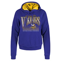 Women's New Era Purple Minnesota Vikings Boxy Pullover Hoodie