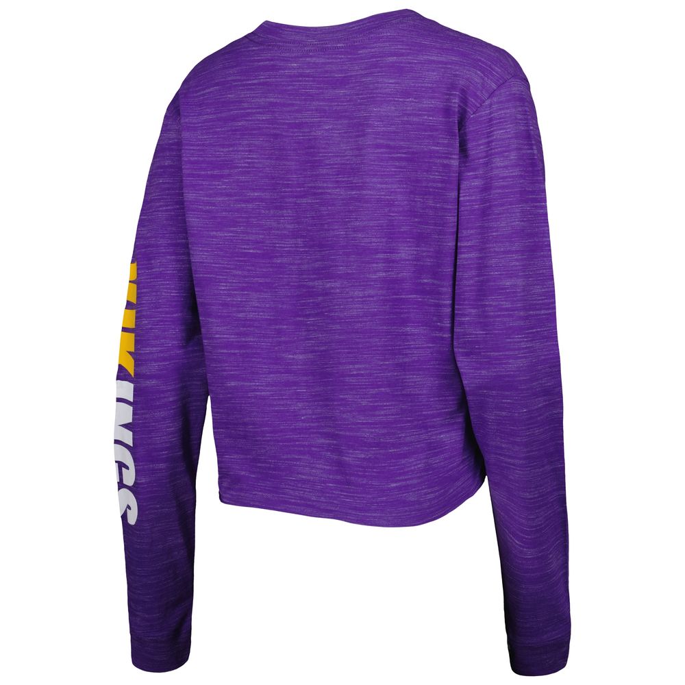 Women's New Era Purple Minnesota Vikings Crop Long Sleeve T-Shirt