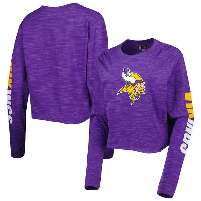 T-shirt court à manches longues violet Minnesota Vikings New Era pour femme