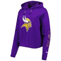 Women's New Era Purple Minnesota Vikings Foil Sleeve Pullover Hoodie