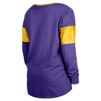 Women's New Era Purple Minnesota Vikings Lace-Up Notch-Neck Long Sleeve T-Shirt