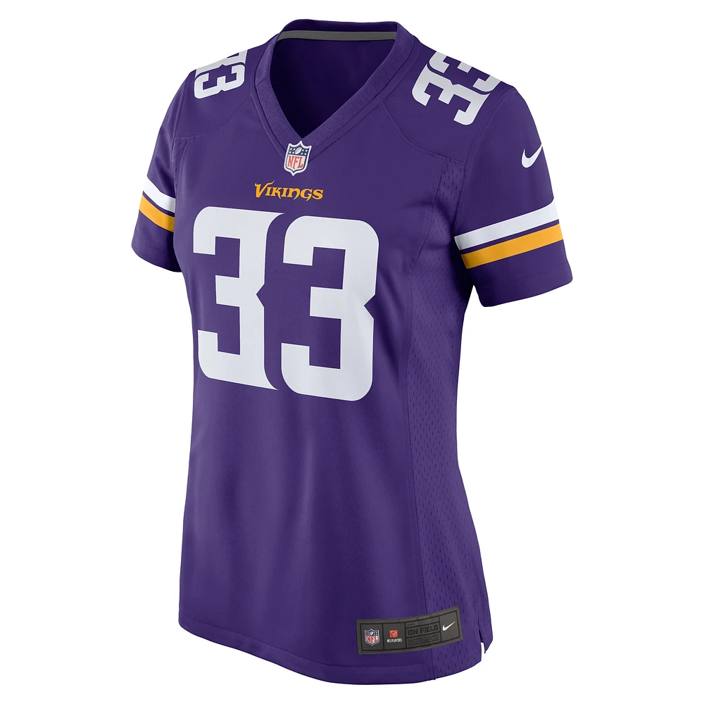 Maillot de joueur jeu Nike Aaron Jones violet Minnesota Vikings pour femme