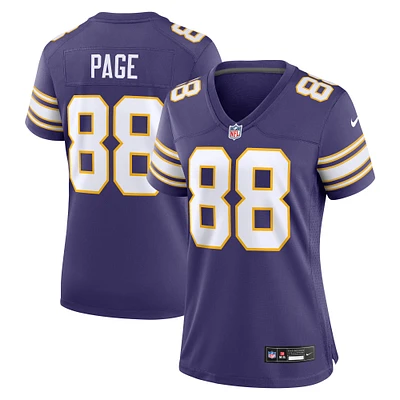 Maillot de joueur à la retraite classique Nike Alan Page Minnesota Vikings pour femme pourpre