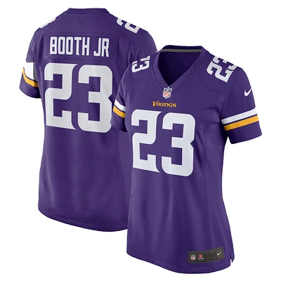 Maillot de match joueur Nike Andrew Booth Jr. violet des Vikings du Minnesota pour femme