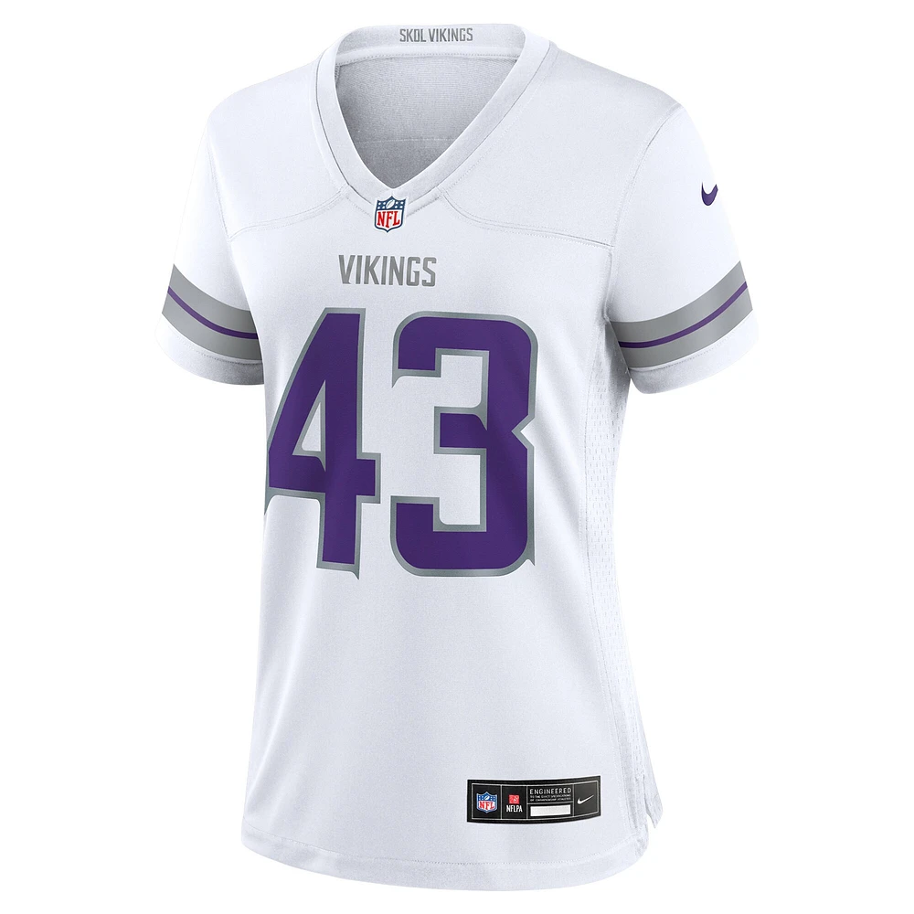 Maillot de match alternatif Nike Andrew Van Ginkel blanc des Minnesota Vikings pour femme