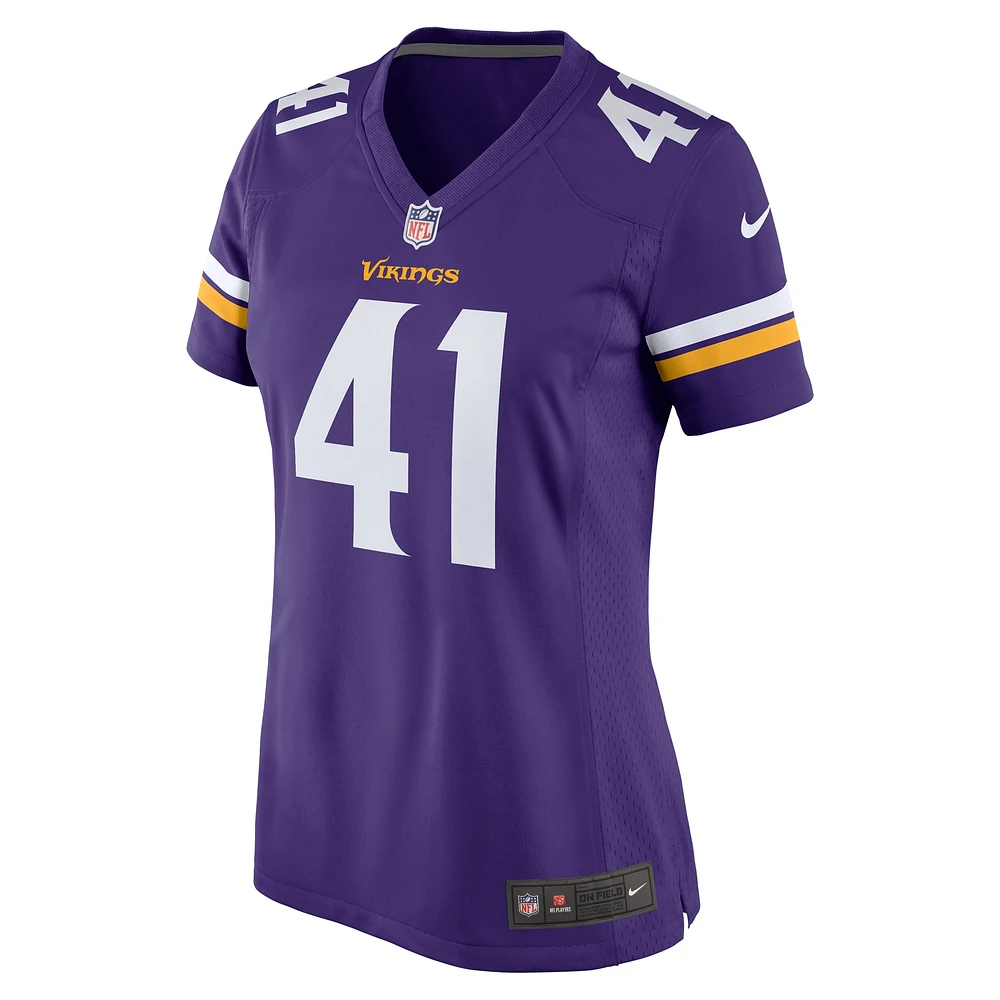 Maillot de match Nike Austin Bryant violet Minnesota Vikings pour femme