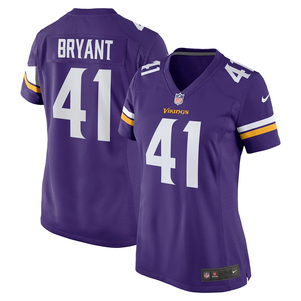 Maillot de match Nike Austin Bryant violet Minnesota Vikings pour femme