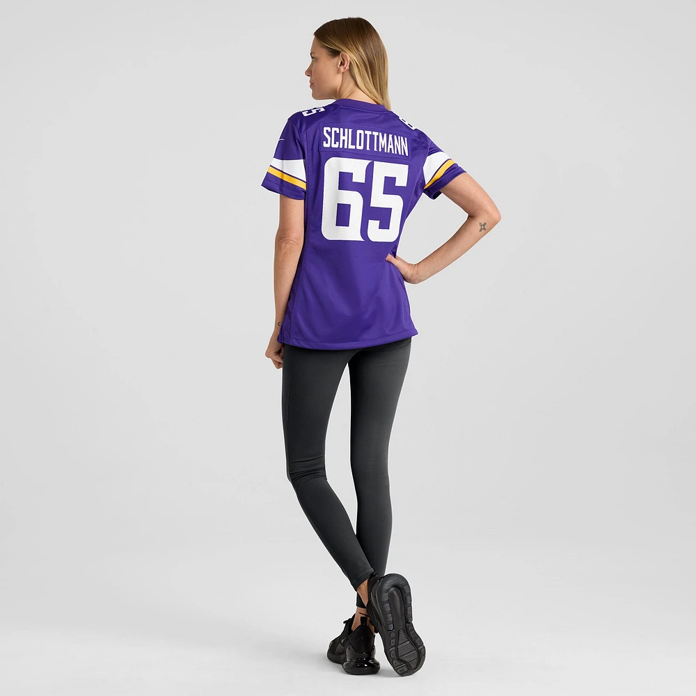 Maillot de joueur jeu Nike Austin Schlottmann violet Minnesota Vikings pour femme