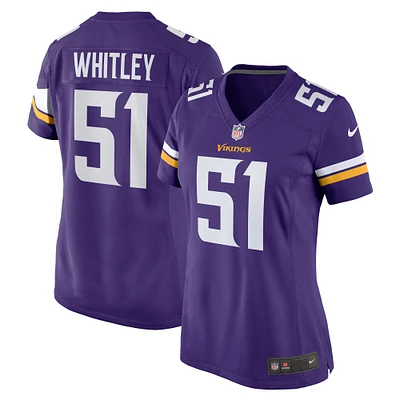 Maillot pour femme Nike Benton Whitley pourpre Minnesota Vikings Home Game Player