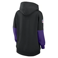 Women's Nike Black Minnesota Vikings 2024 Sideline Essential Fleece Pullover Hoodie