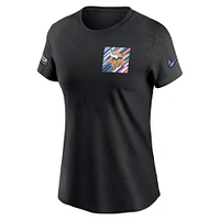 Women's Nike  Black Minnesota Vikings Crucial Catch Sideline Tri-Blend T-Shirt