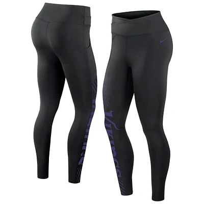 Legging croisé Nike Minnesota Vikings Yard Line pour femme, noir