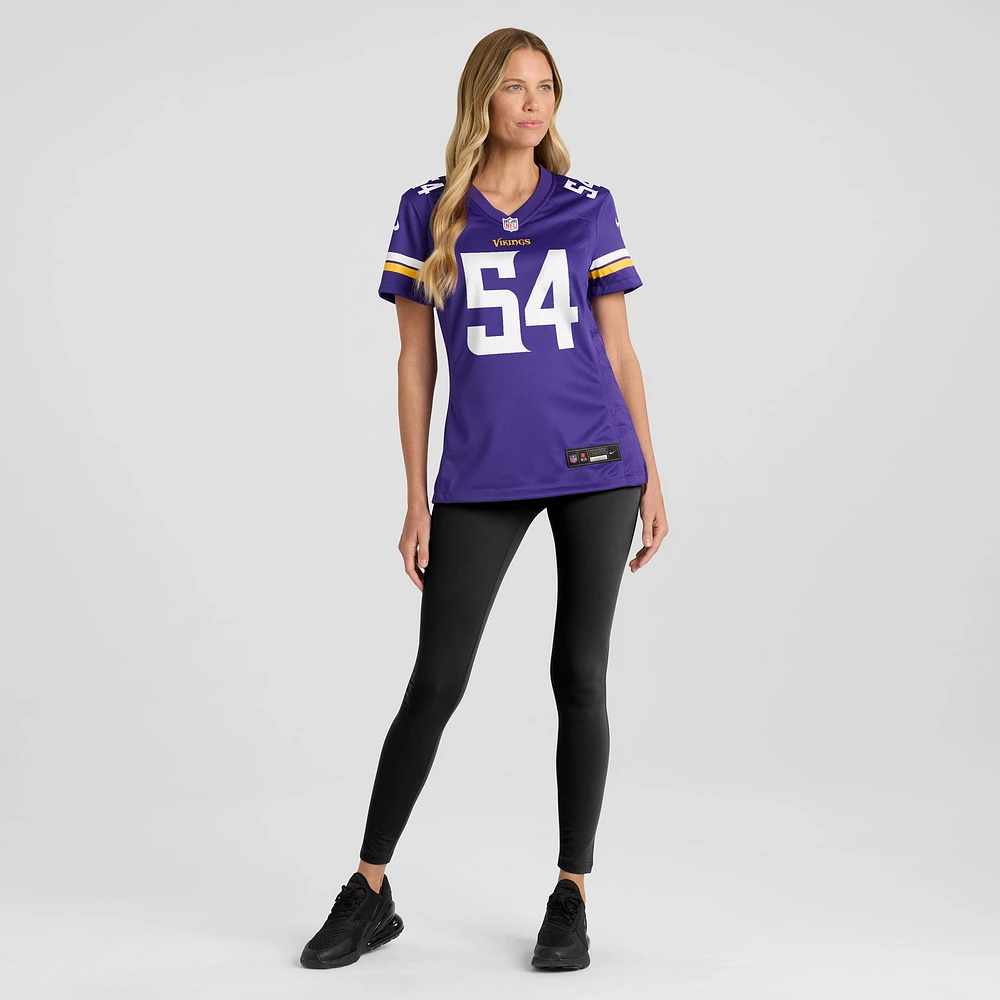 Maillot Nike Bo Richter violet pour femme des Vikings du Minnesota
