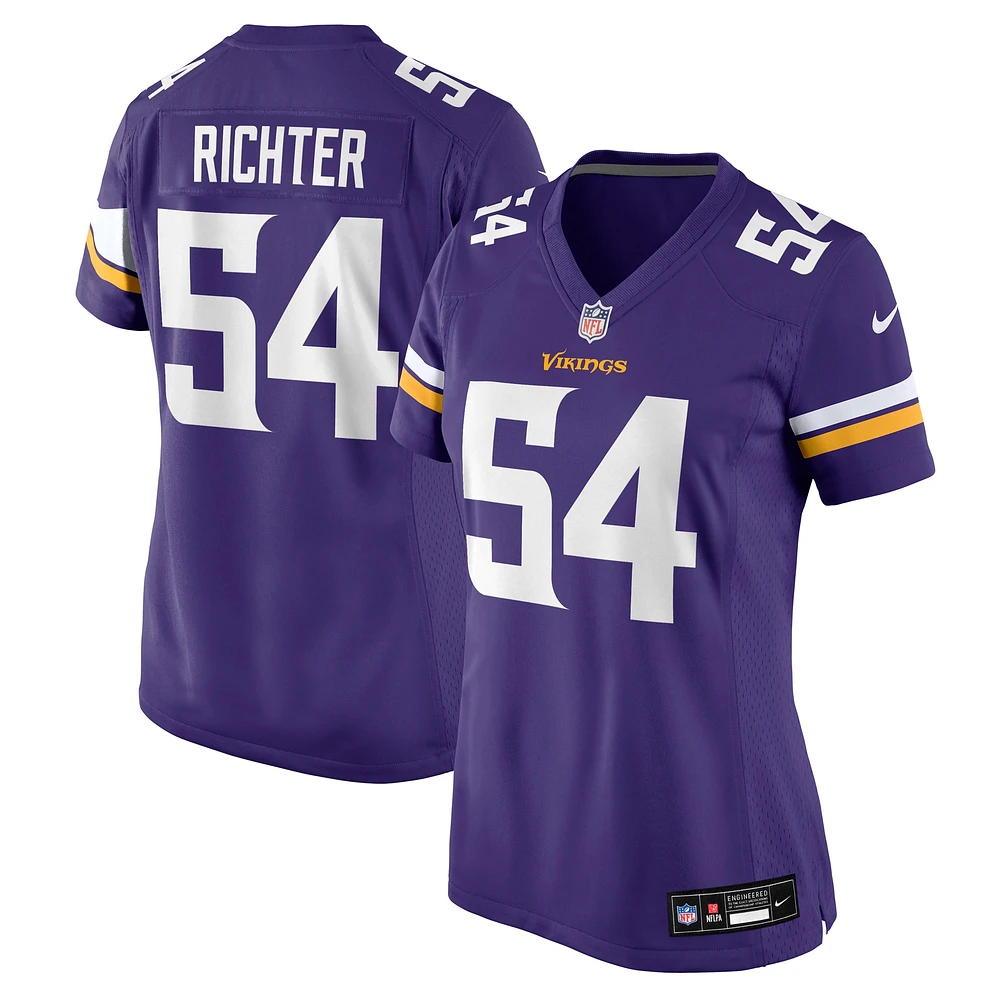 Maillot Nike Bo Richter violet pour femme des Vikings du Minnesota