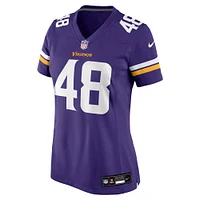 Maillot de match violet Nike Calvin Munson des Minnesota Vikings pour femme