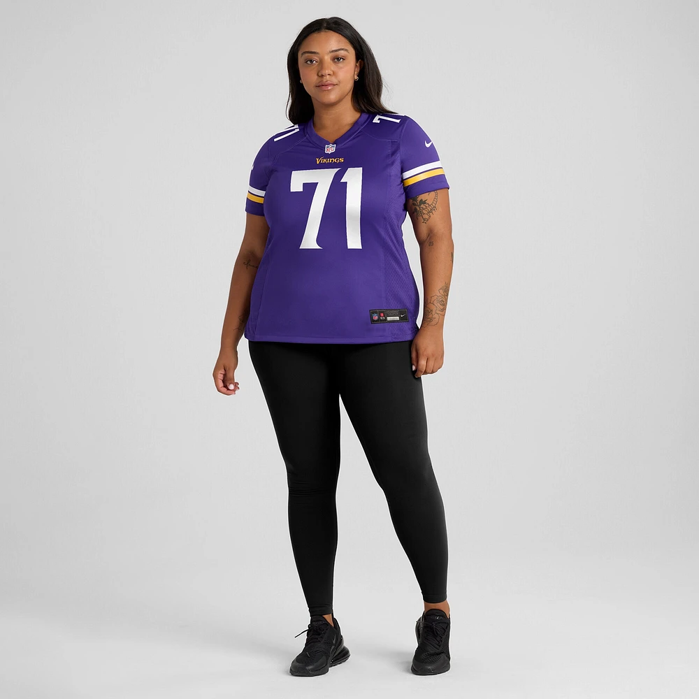 Maillot de match Nike Christian Darrisaw violet Minnesota Vikings pour femme