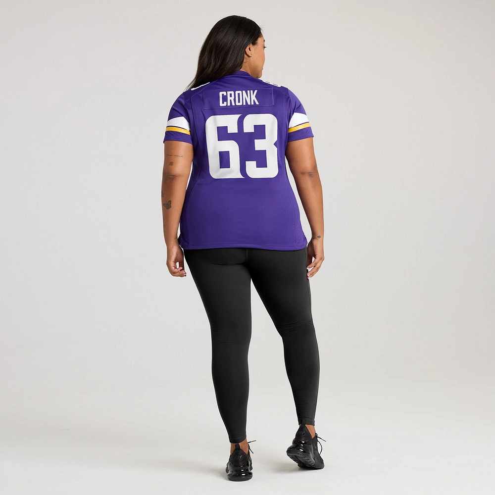 Maillot de match l'équipe Nike Coy Cronk violet des Vikings du Minnesota pour femme