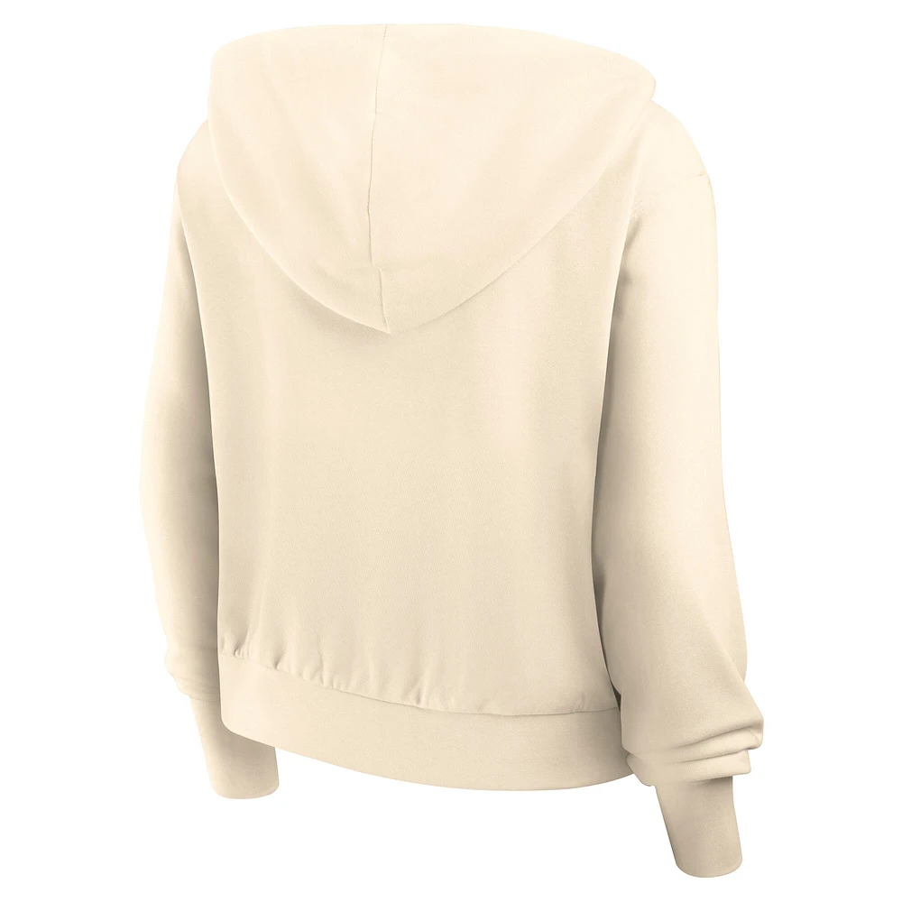 Women's Nike Cream Minnesota Vikings Glory Cropped Full-Zip Hoodie