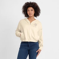 Women's Nike Cream Minnesota Vikings Glory Cropped Full-Zip Hoodie