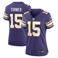 Maillot de match alternatif Nike Dallas Turner violet Minnesota Vikings pour femme