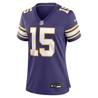 Maillot de match alternatif Nike Dallas Turner violet Minnesota Vikings pour femme