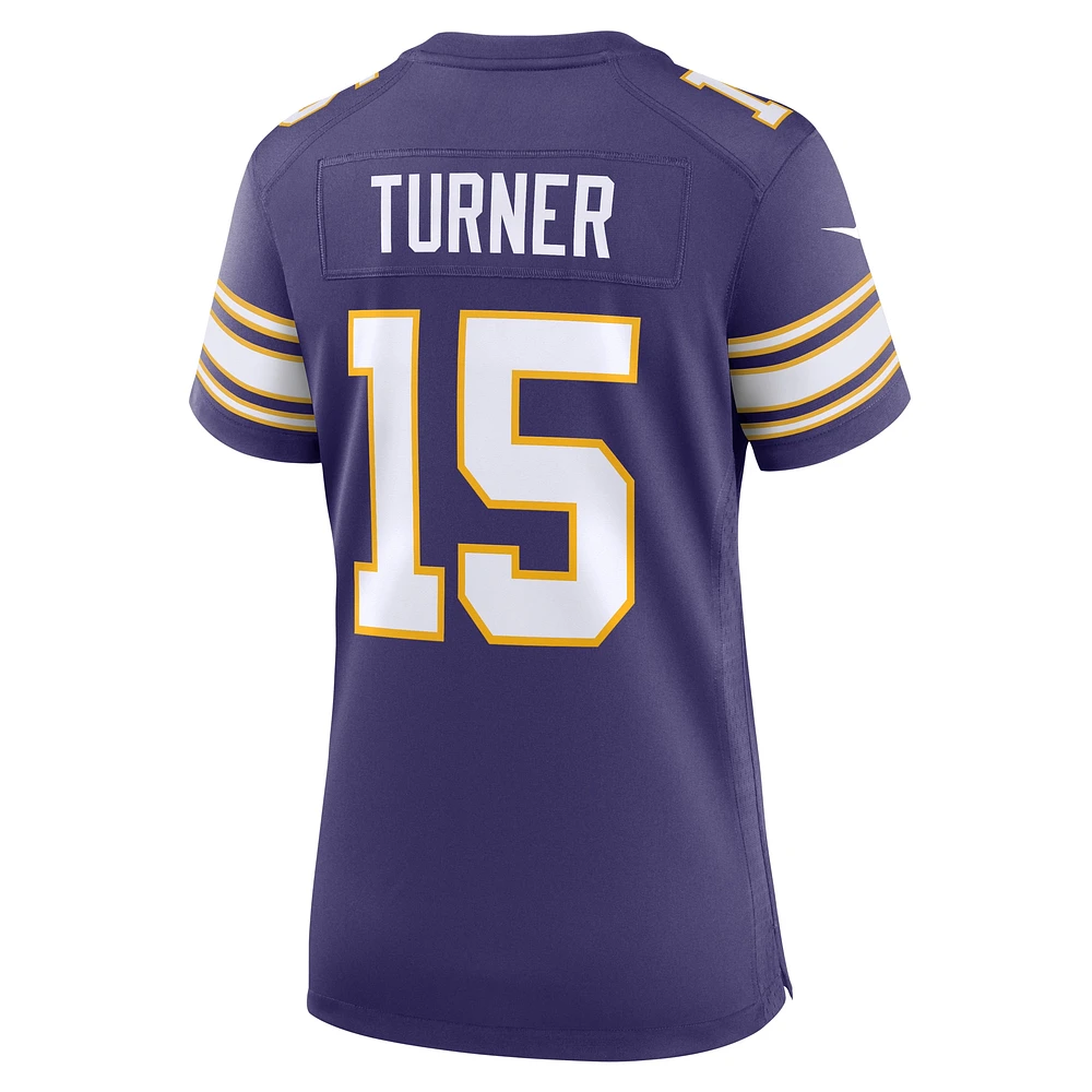 Maillot de match alternatif Nike Dallas Turner violet Minnesota Vikings pour femme