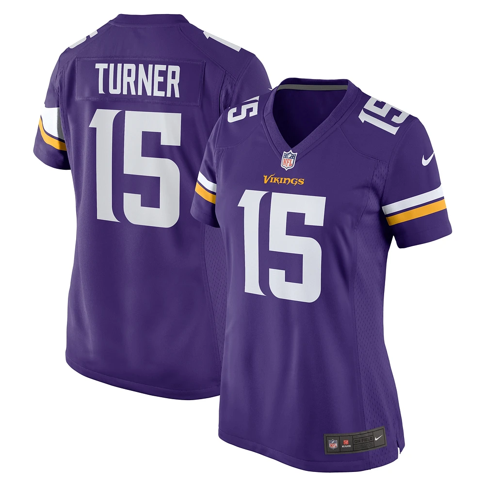 Maillot de match Nike Dallas Turner violet Minnesota Vikings pour femme