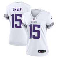 Maillot de joueur jeu alternatif Nike Dallas Turner pour femme, blanc, Minnesota Vikings