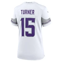 Maillot de joueur jeu alternatif Nike Dallas Turner pour femme, blanc, Minnesota Vikings