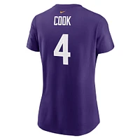 T-shirt Nike Dalvin Cook violet pour femme avec nom et numéro des Minnesota Vikings