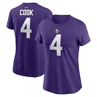 T-shirt Nike Dalvin Cook violet pour femme avec nom et numéro des Minnesota Vikings