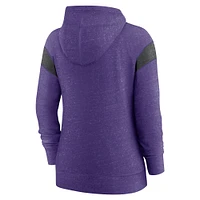 Sweat à capuche léger entièrement zippé Nike Minnesota Vikings Monaco pour femme violet chiné/noir chiné