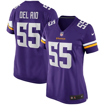 Maillot de joueur retraité Nike Jack Del Rio violet des Minnesota Vikings pour femme