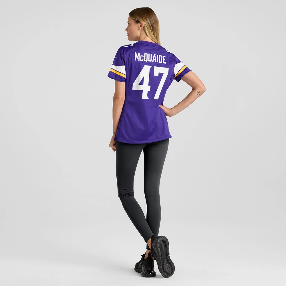 Women's Nike Jake McQuaide  Purple Minnesota Vikings Game Jersey