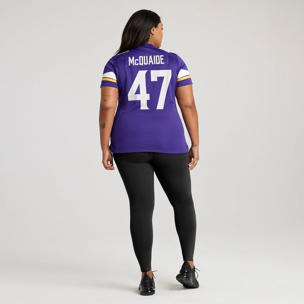 Women's Nike Jake McQuaide  Purple Minnesota Vikings Game Jersey