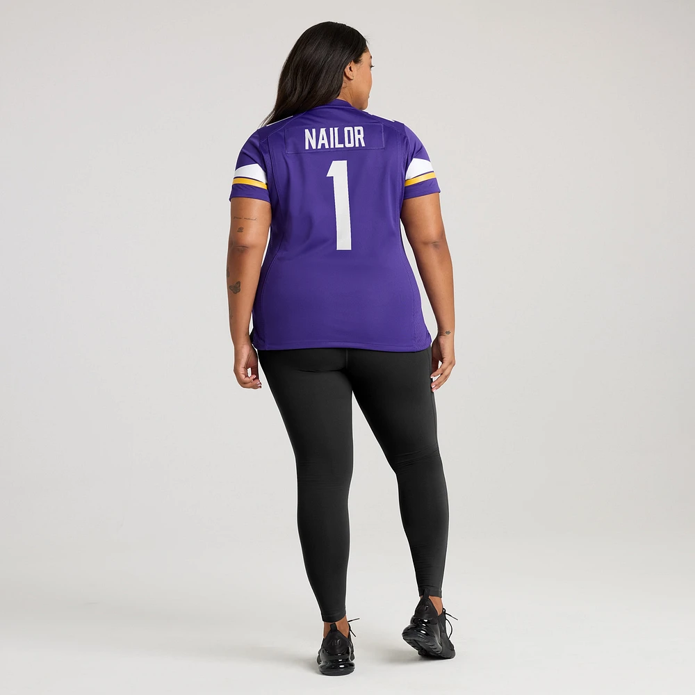 Women's Nike Jalen Nailor  Purple Minnesota Vikings Team Game Jersey