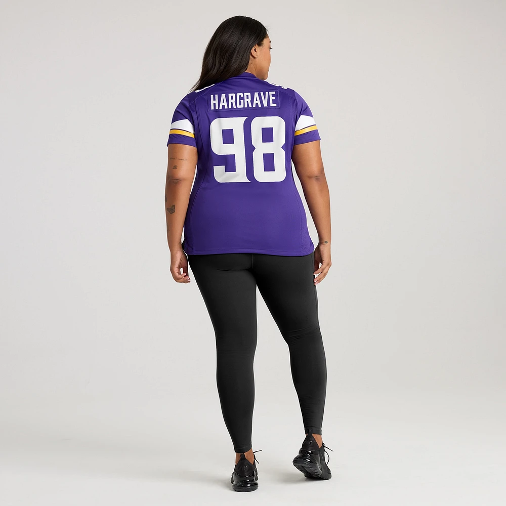 Women's Nike Javon Hargrave  Purple Minnesota Vikings Team Game Jersey