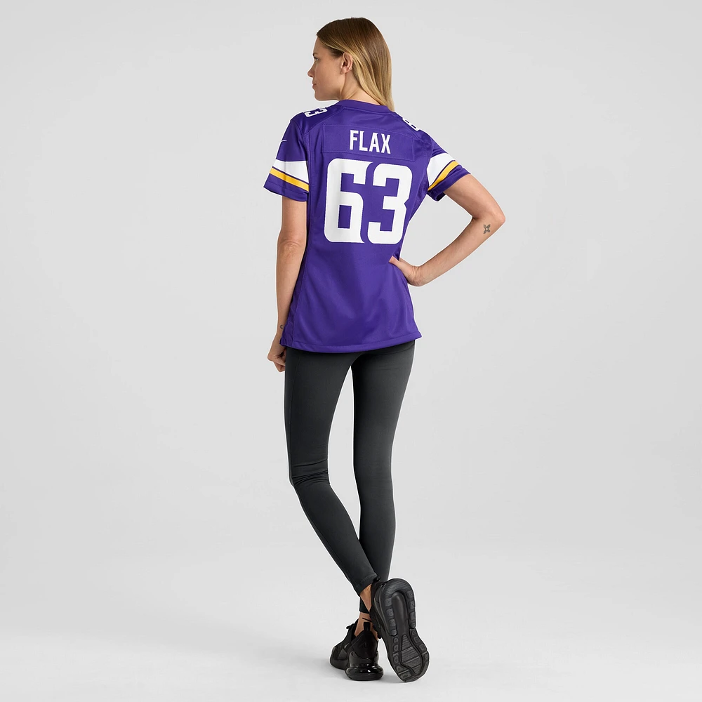 Maillot de match Nike Jeremy Flax violet Minnesota Vikings pour femme