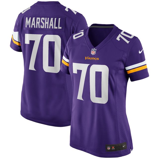 Maillot de joueur retraité Nike Jim Marshall violet des Minnesota Vikings pour femme