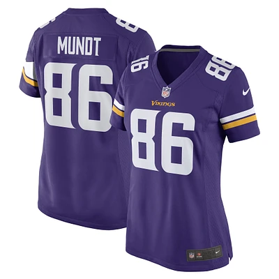 Maillot de joueur jeu Nike Johnny Mundt violet Minnesota Vikings pour femme