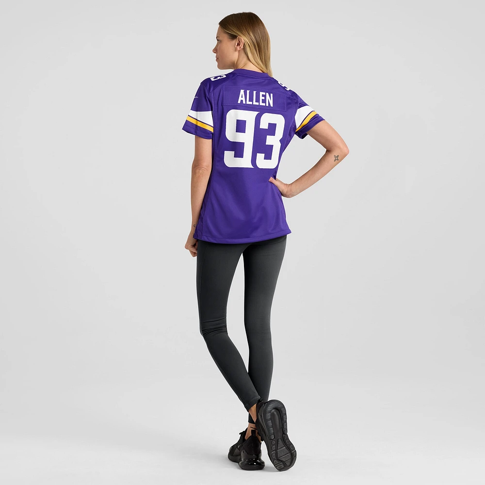 Maillot Nike Jonathan Allen violet pour femme des Vikings du Minnesota